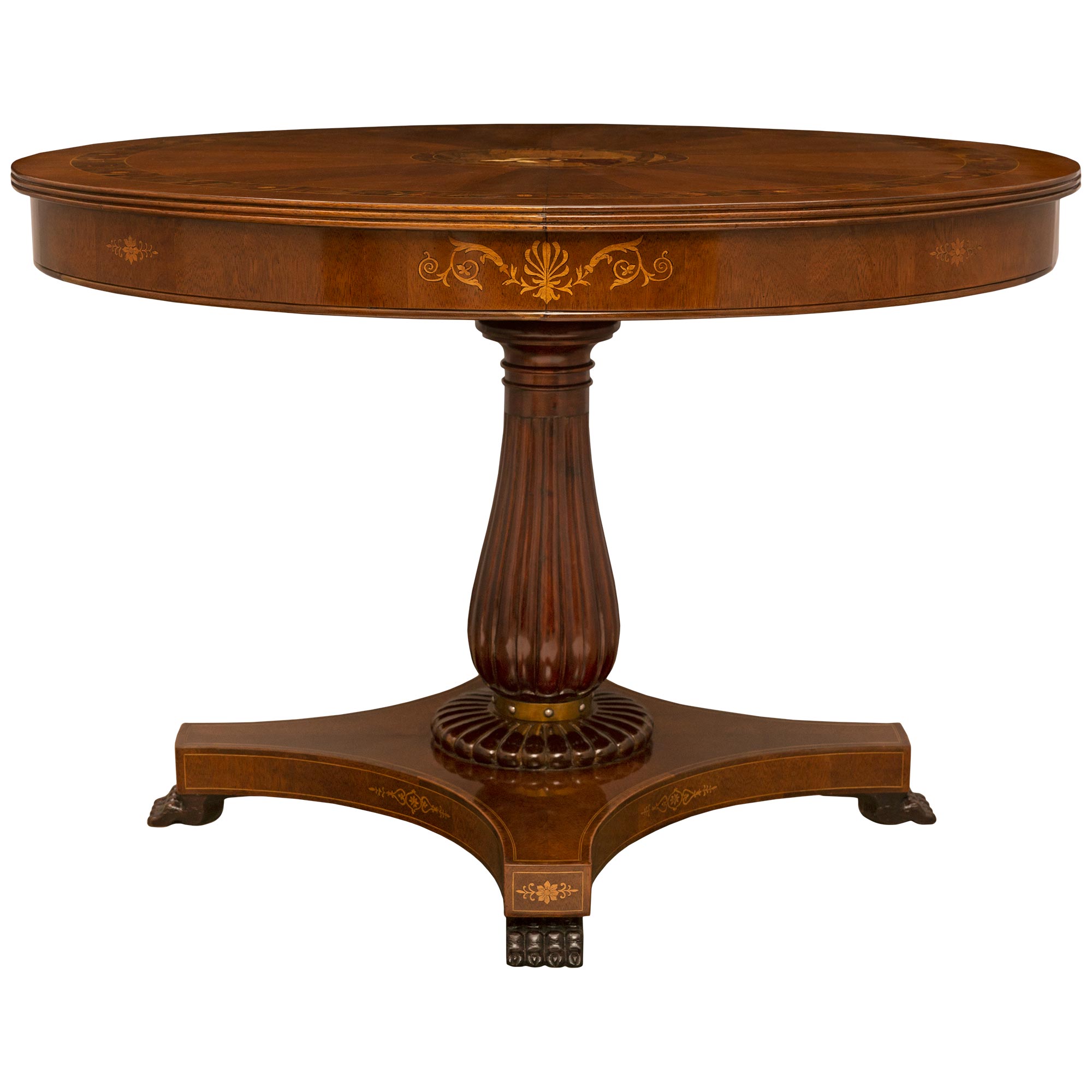 French 19th Century Walnut Louis XVI Center Table - Fireside Antiques