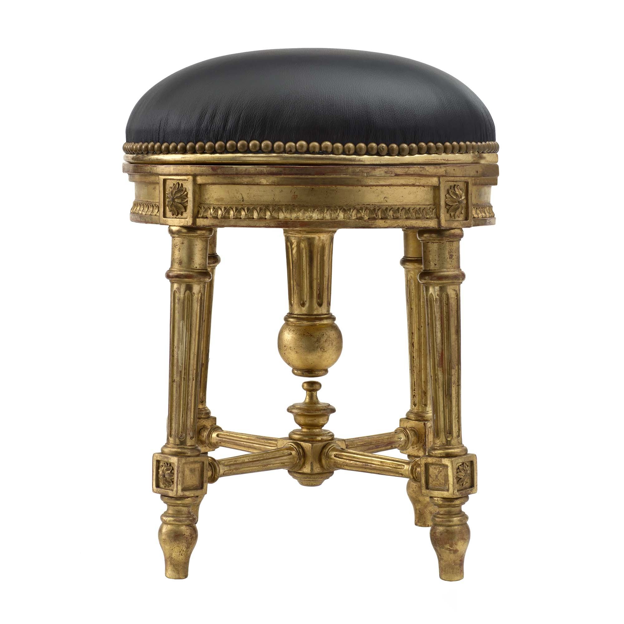 A French 19th Century Louis Xvi St, Adjustable Vanity Stool