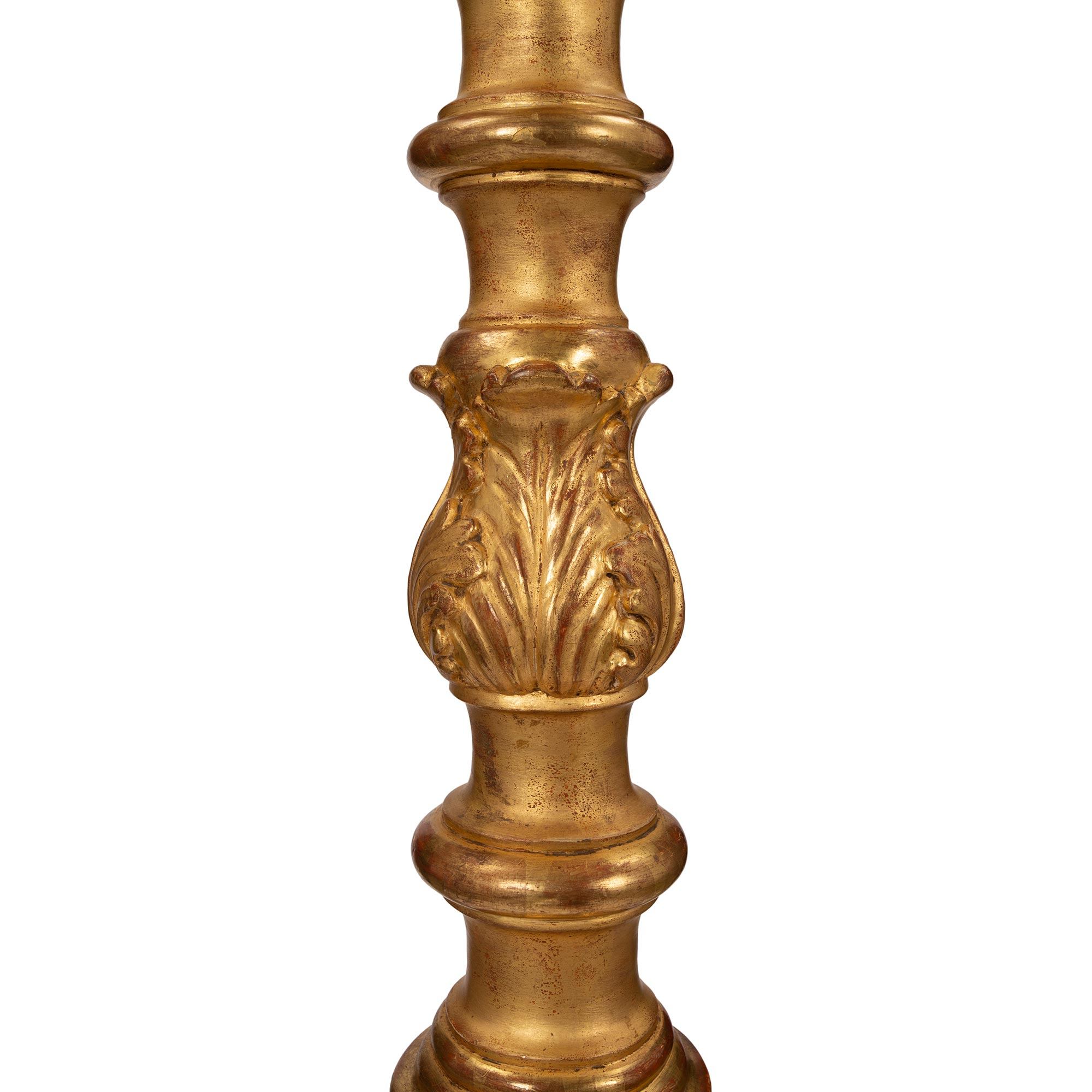 Italian Early 19th Century Louis XV/ XVI St. Giltwood Floor Lamp ...