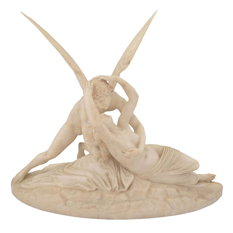 A French 19th Century White Carrara Marble Statue Of Eros And Anteros ...