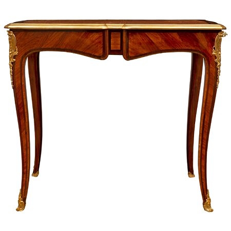 A French 18th century Louis XV period Tulipwood, Kingwood and ormolu side table/desk