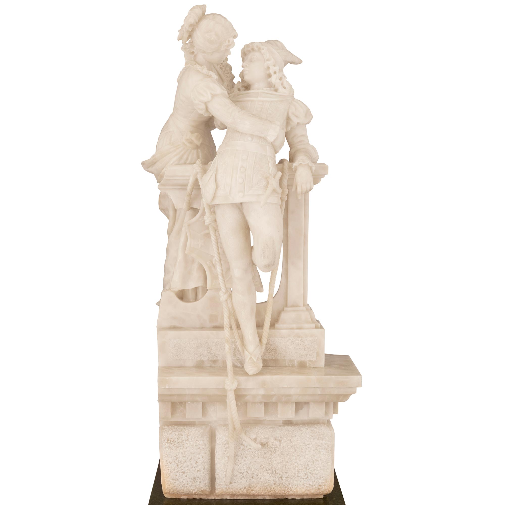 An Italian 19th Century Alabaster Statue Of Romeo And Juliet