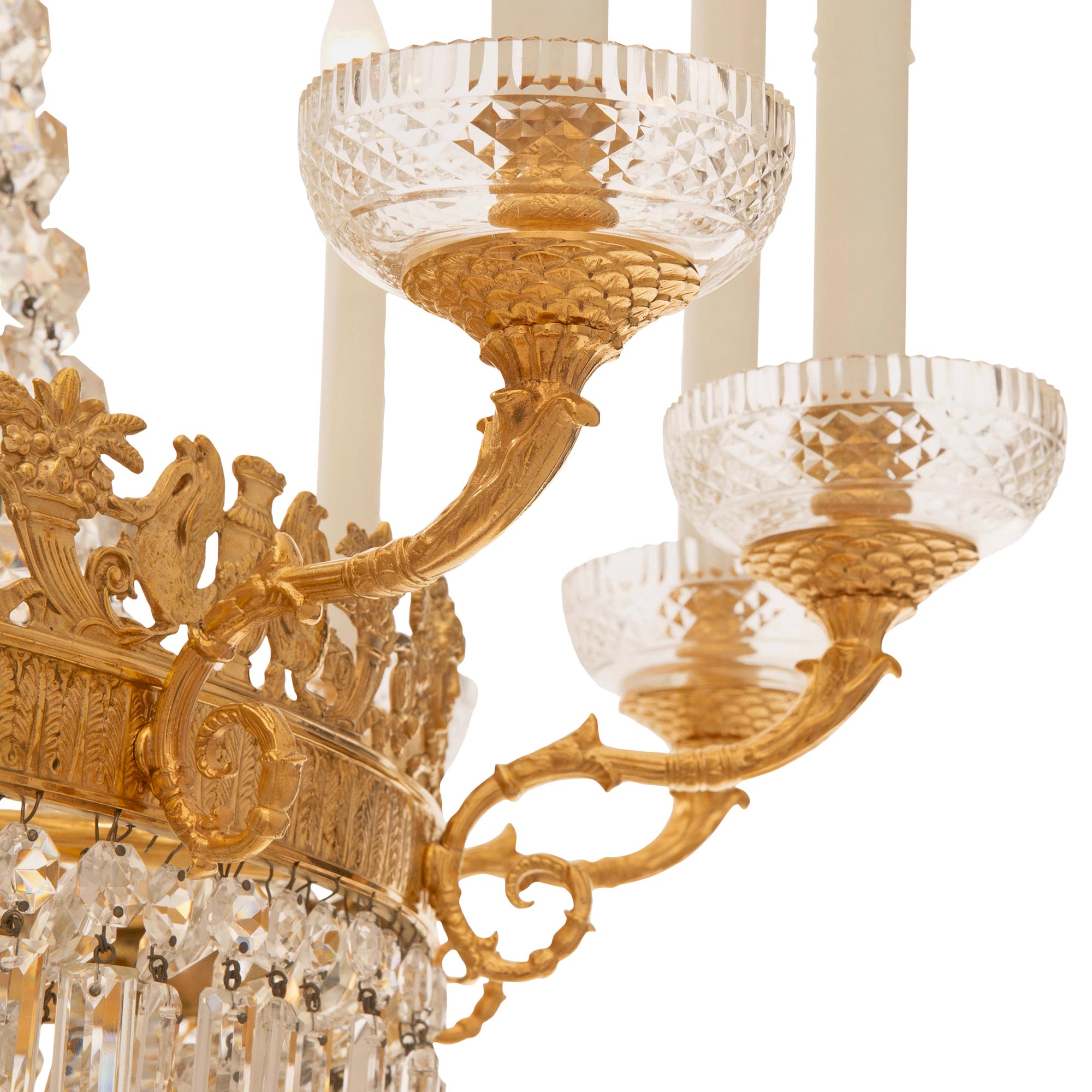 Baltic Neo-Classical Style Crystal and Brass Chandelier - Three Centuries  Shop - Antiques