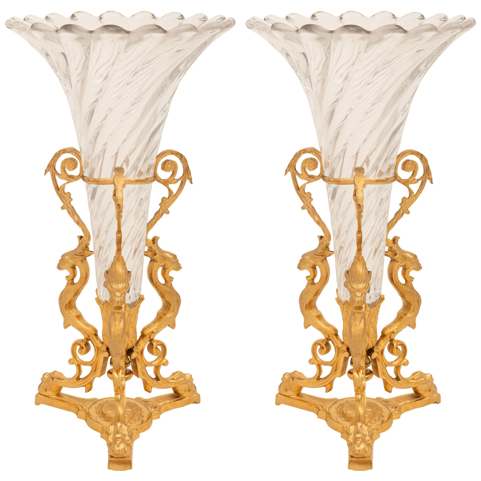 Louis XVI Style Six Blown and Colored Italian Wine Goblets Gold Rim For  Sale at 1stDibs