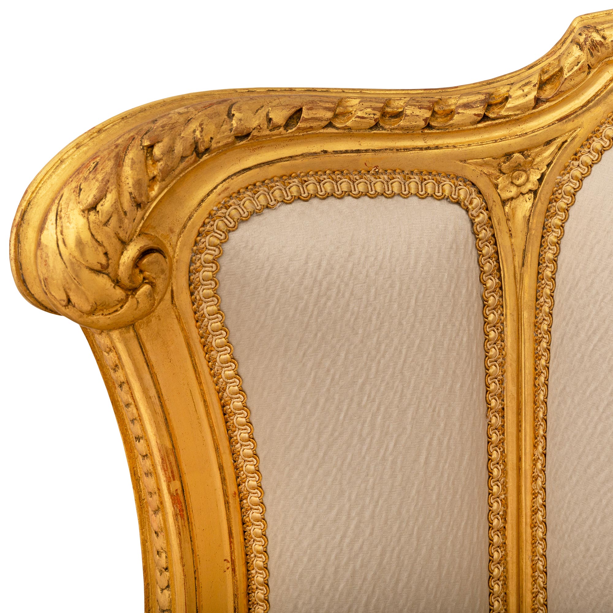 Pair of French 19th Century Gold Gilt Louis XV Armchairs - Fireside