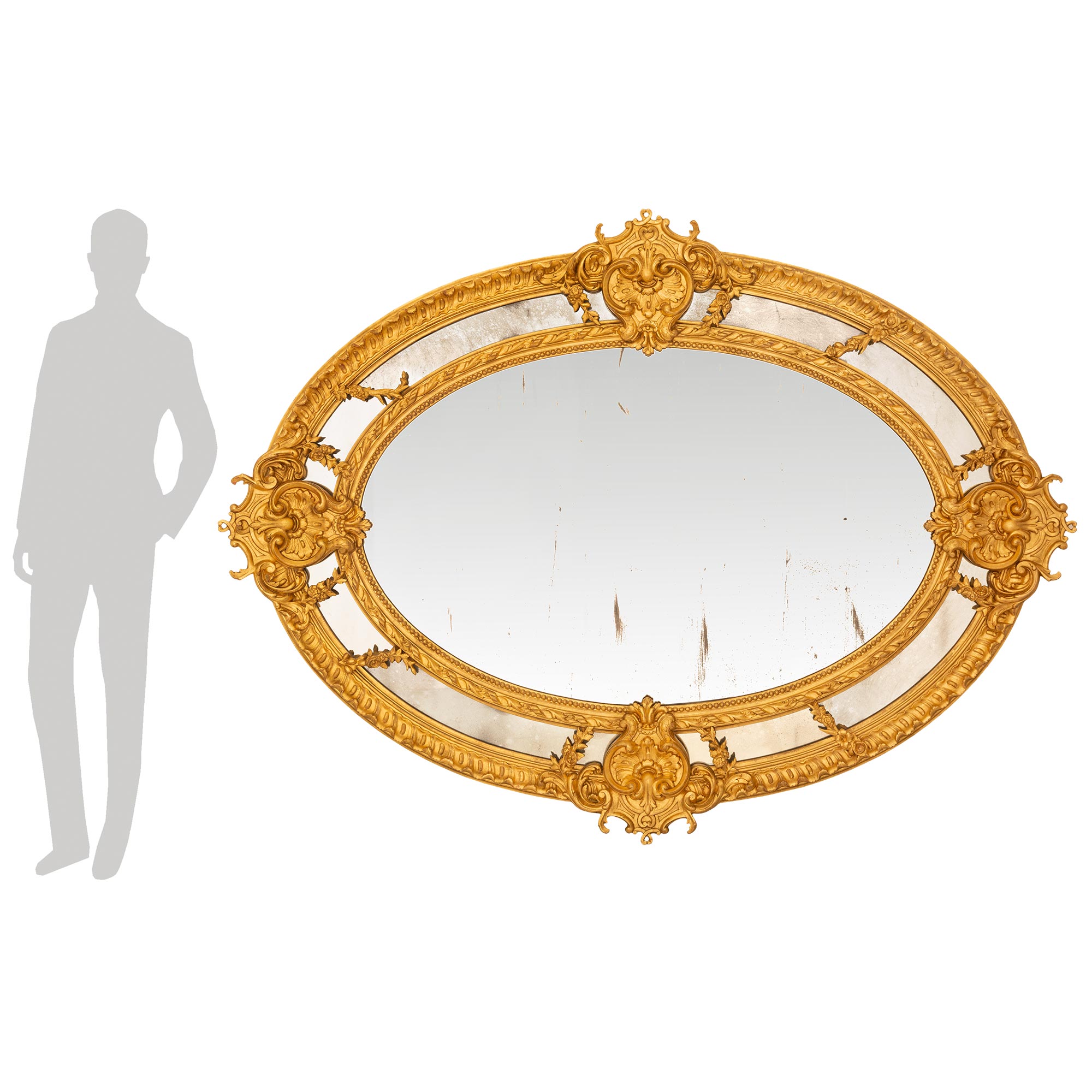 A French 19th century Louis XVI st. Giltwood mirror